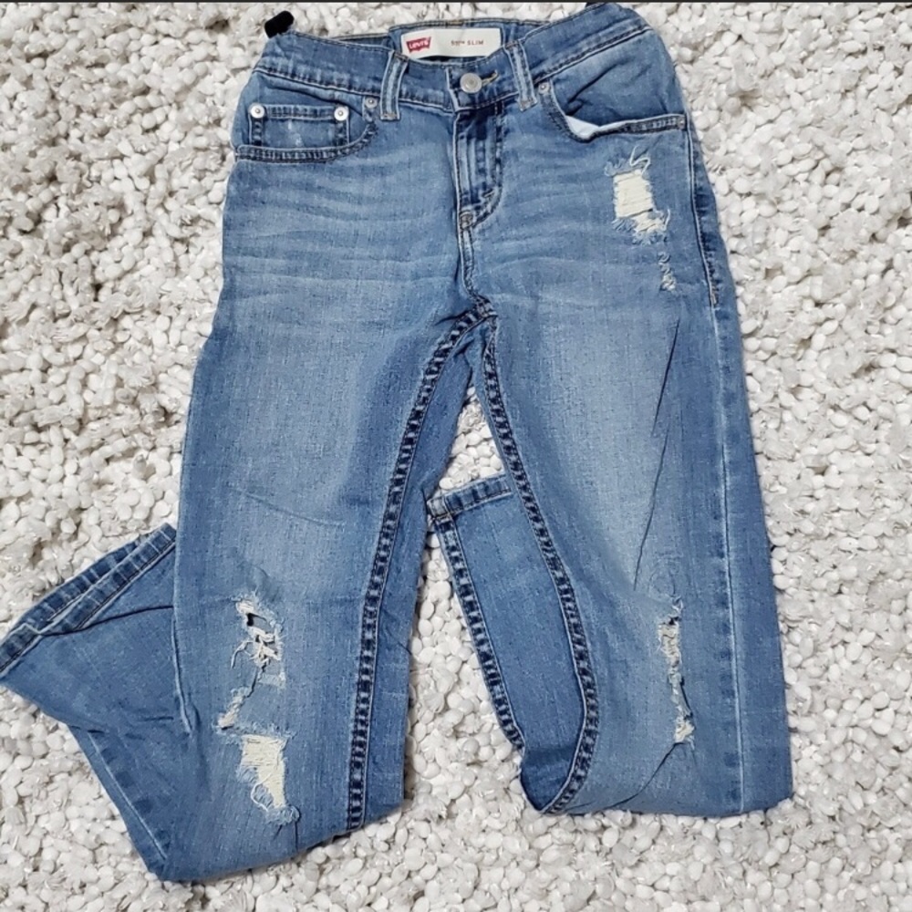 Levi's Distressed Light Blue Kids Jeans